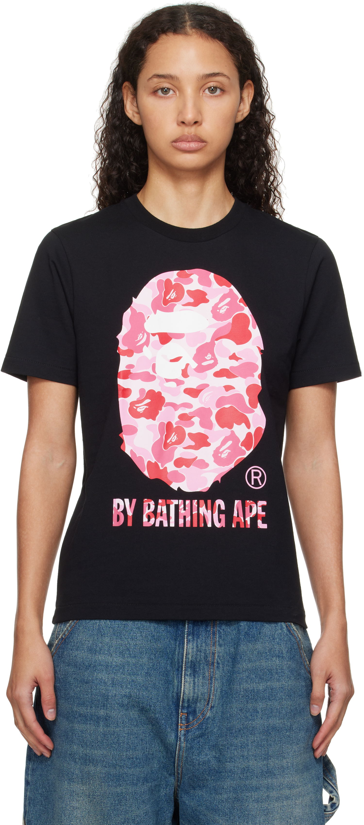 Тениска BAPE ABC Camo Print T-shirt Черно | 001TEK802006L, 0