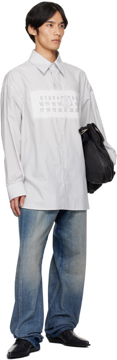 Риза Maison Margiela MM6 Maison Margiela Striped Long Sleeve Shirt Бяло | SH0NH0014 M35474, 3
