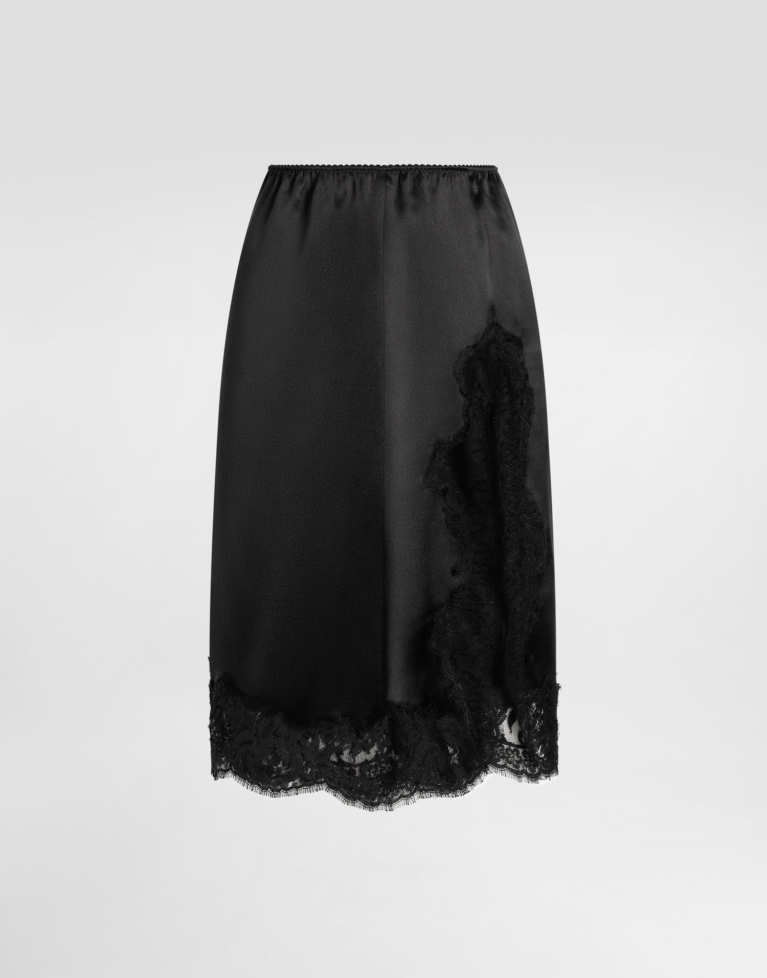 Пола Dolce & Gabbana Dolce & Gabbana Satin Midi Skirt with Lace Черно | F4DASTFU1NUN0000, 0