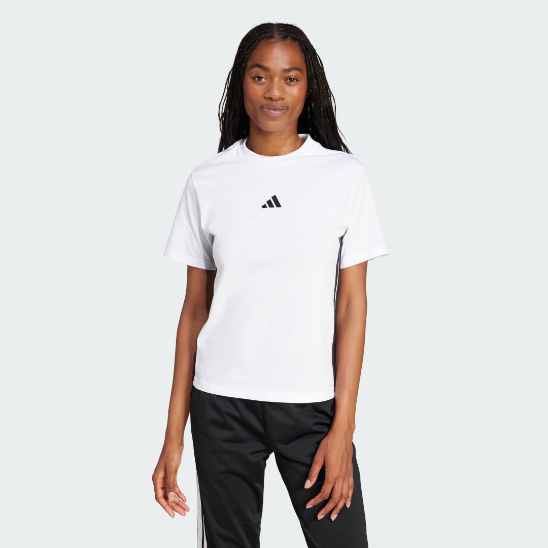 Тениска adidas Performance Cotton T-Shirt With 3 Stripes Бяло | JD0844, 0
