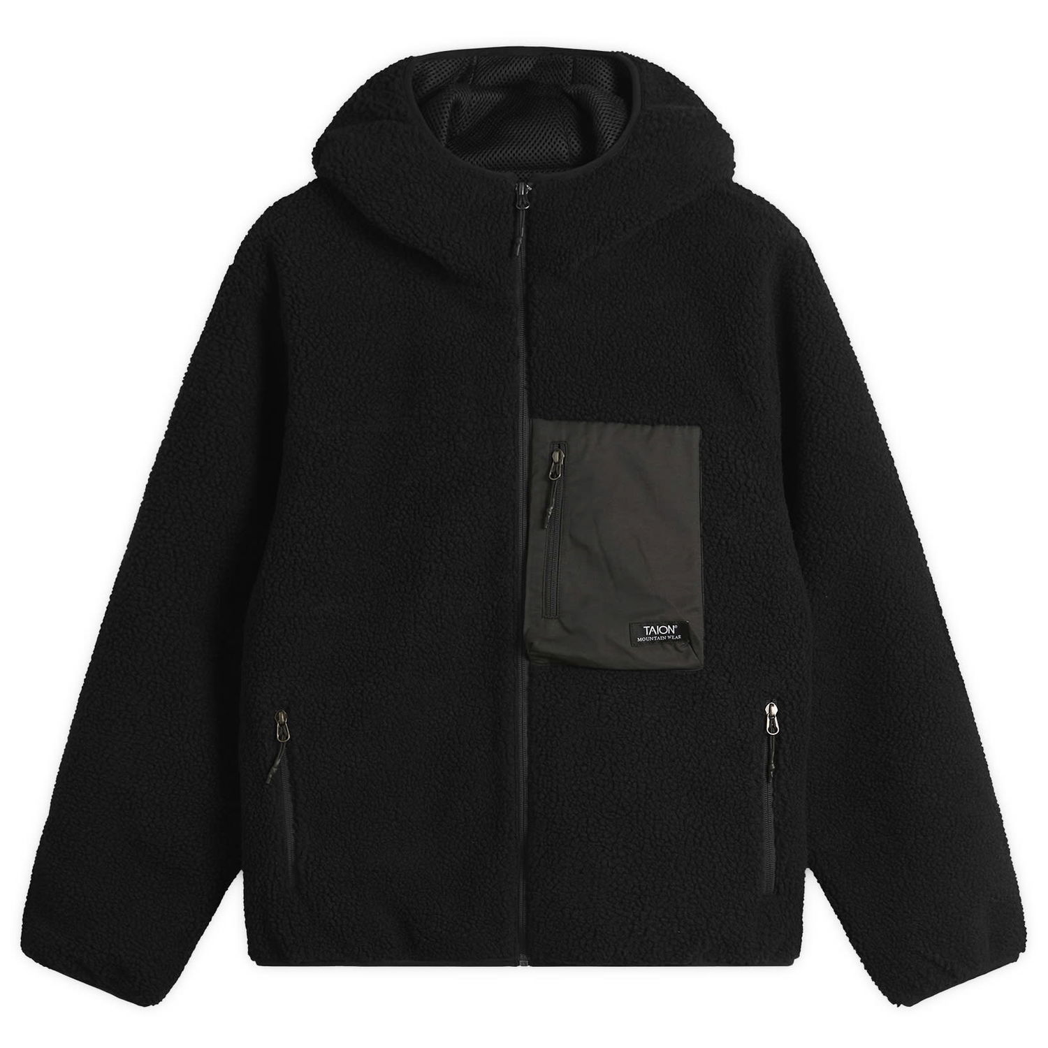 Яке TAION Mountain Boa Hooded Fleece Jacket Черно | TAION-106NDMBMT-BKBK, 1