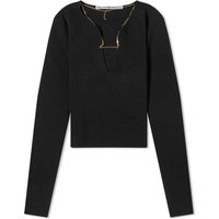 Тениска Alexander Wang V-Neck Logo Necklace Top Черно | 1KC1241006-001, 1