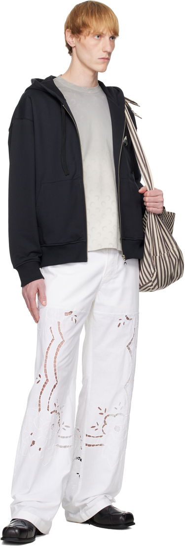 Панталони Marine Serre Marine Serre Regenerated Household Linen Wide Leg Trousers Бяло | UPA056A UWOV0007, 3