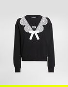 Sweatshirt With Macramé And Bow