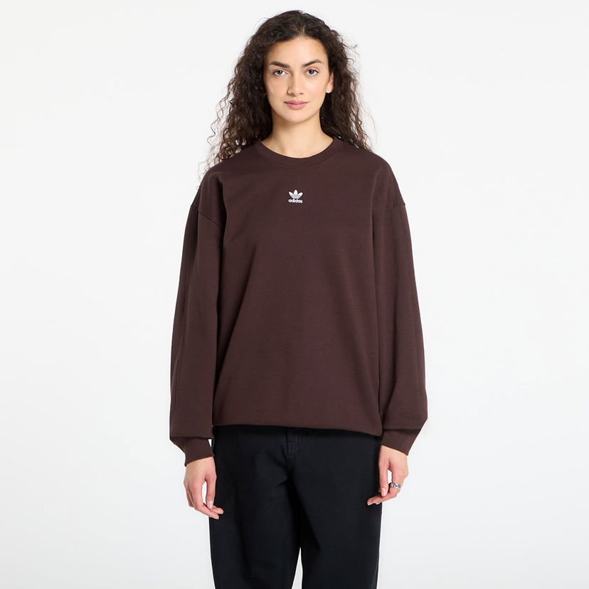 Суитчър adidas Originals Essentials Oversized French Terry Sweatshirt Кафяво | KD9120
