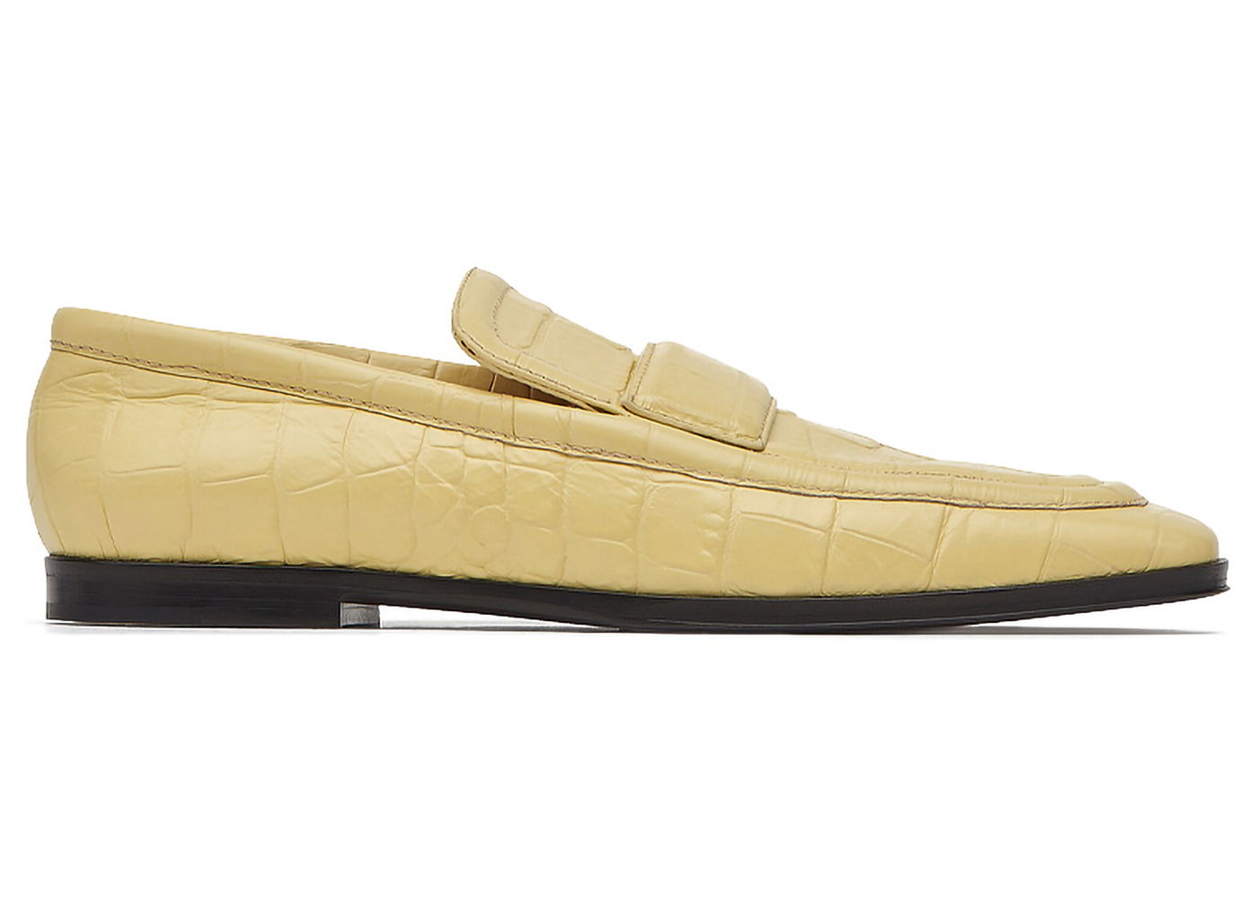 Кецове и обувки Bottega Veneta Croc-Effect Leather Loafers Жълто | 651365V0G809311, 0