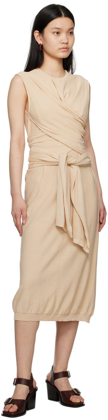 Pокля LEMAIRE Midi Dress With Knot Бежово | DR1022 LK116, 3