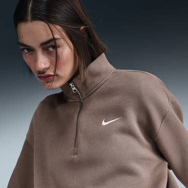 Суитчър Nike Sportswear Phoenix Fleece Quarter-Zip Sweatshirt Кафяво | HJ0931-233, 4
