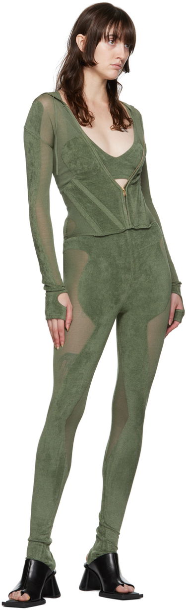 Суитчър Dion Lee Paneled Zip-Up Hoodie Зелено | C7075P22, 3