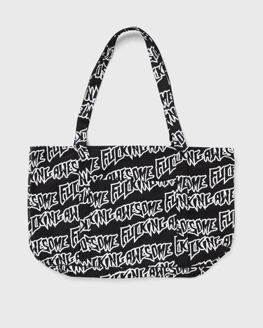Голяма пазарска чанта Fucking Awesome Fucking Awesome AOP Stamp Logo Tote Bag Черно | PN20325-BLACK-WHITE, 0
