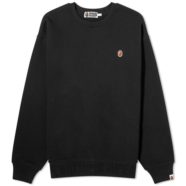 A Bathing Ape Ape Head One Point Crewneck Black