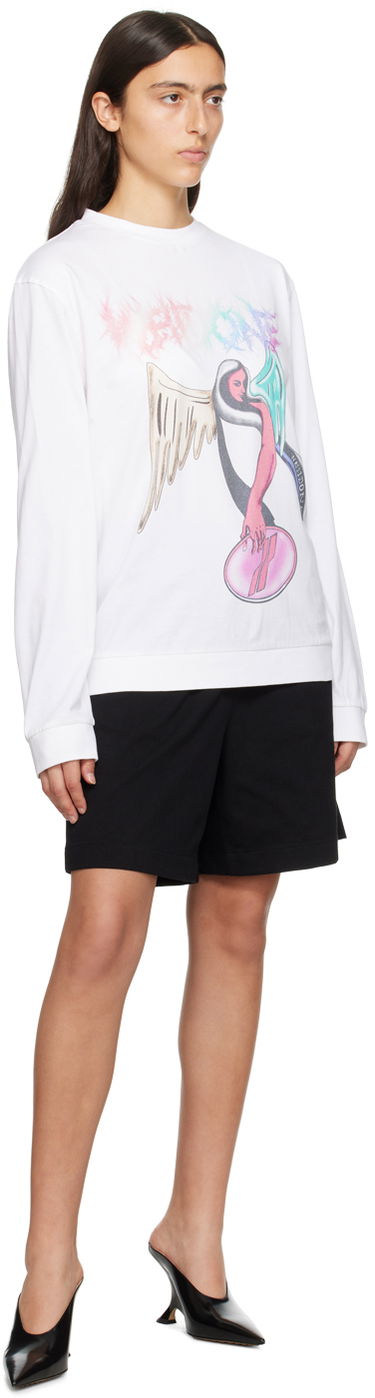 Суитчър We11done We11done Angel Graphic Sweatshirt Бяло | WD-TS3-23-785-U-WH, 3
