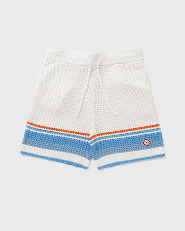 Къси панталони Casablanca Crochet Knit Striped Lounge Shorts Бяло | MPF25-KW-1011-01, 2