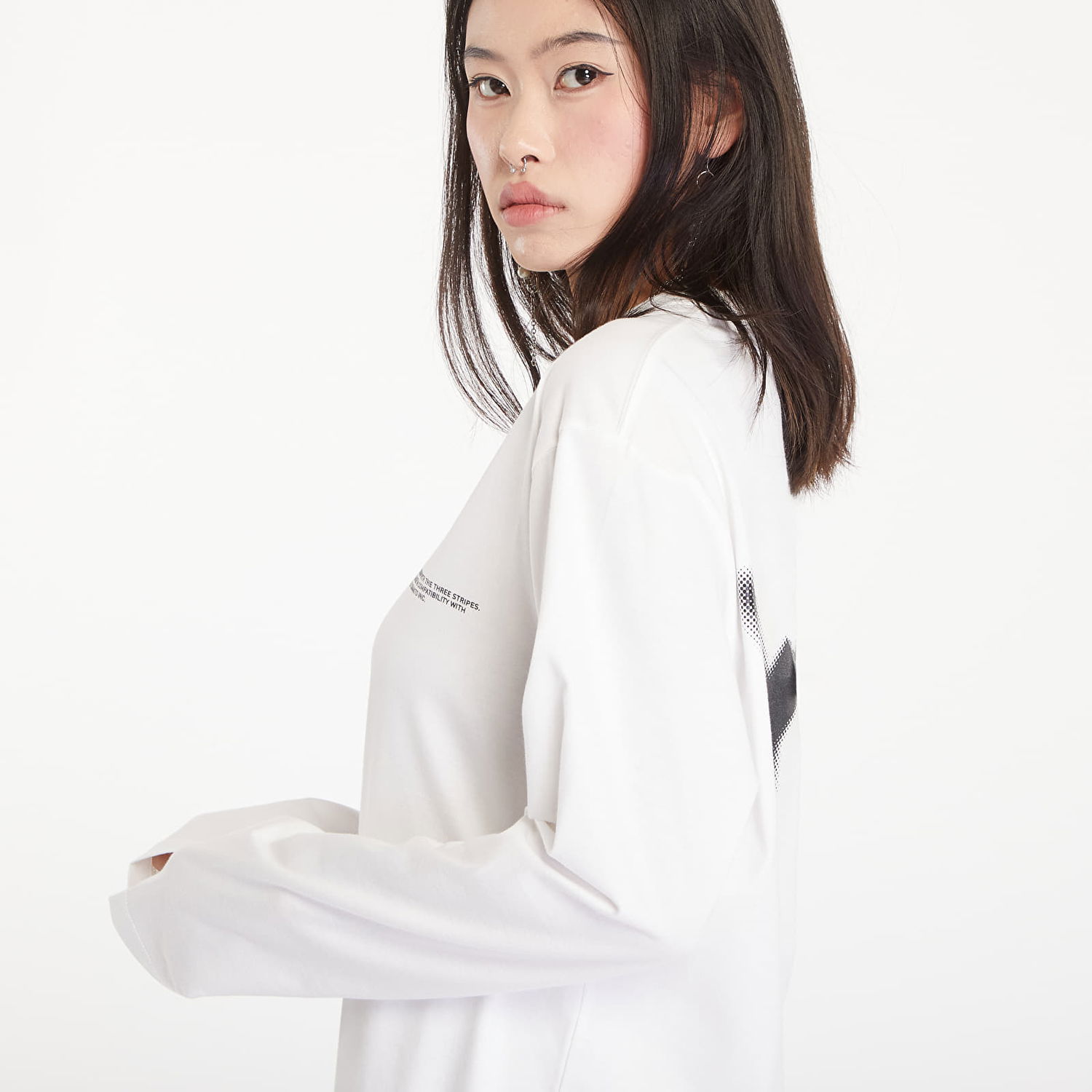 Тениска Y-3 Logo Long Sleeve Tee UNISEX Core White Бяло | JE9279, 1
