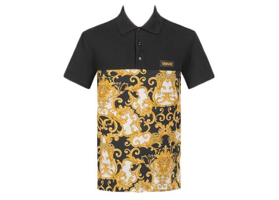 Поло тениска Versace Medusa Print Short Sleeves Polo Shirt Black/Yellow Многоцветен | 1008329-1A10595-TN5B070, 0