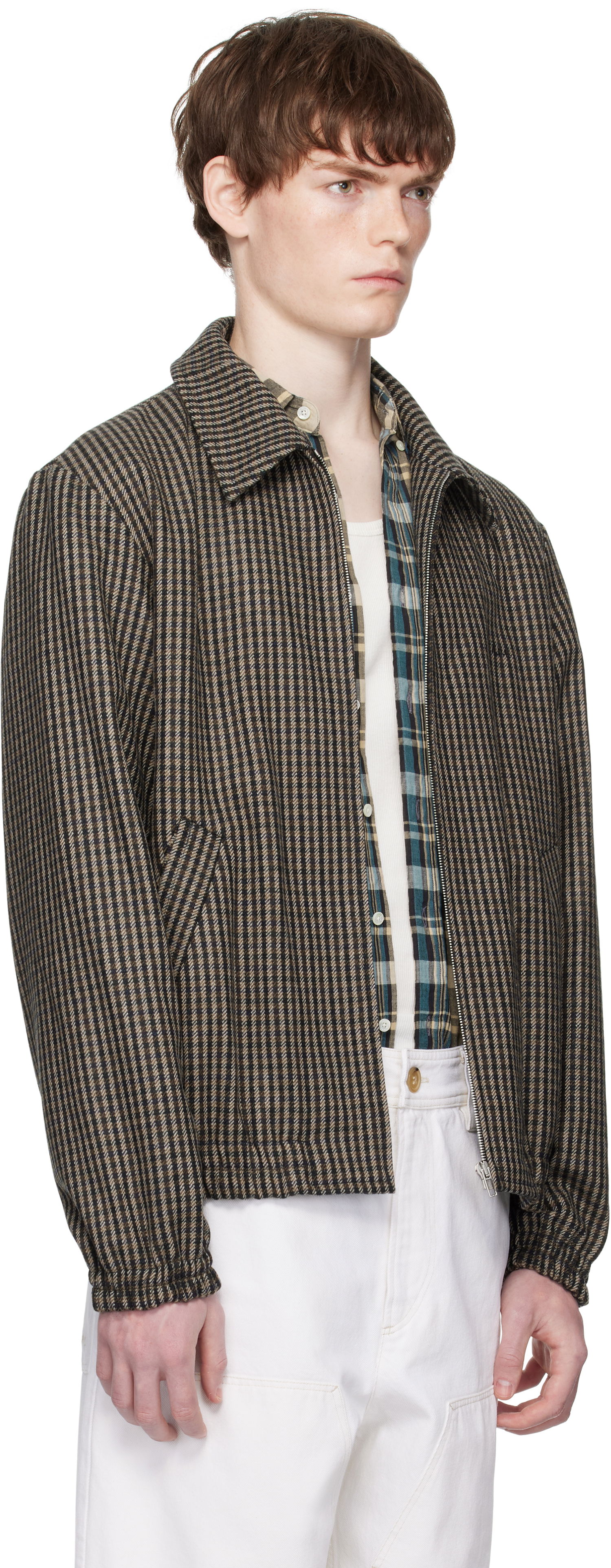 Яке A.P.C. A.P.C. Gilbert Houndstooth Zip Jacket Кафяво | WOASP-M32018, 1