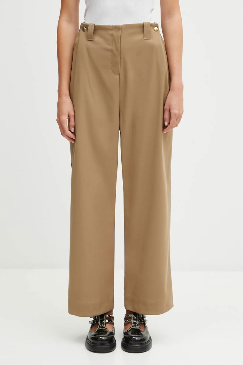 Панталони Barbour Barbour Lorrie High-Waist Wide-Leg Trousers Кафяво | LTR0405BE31
