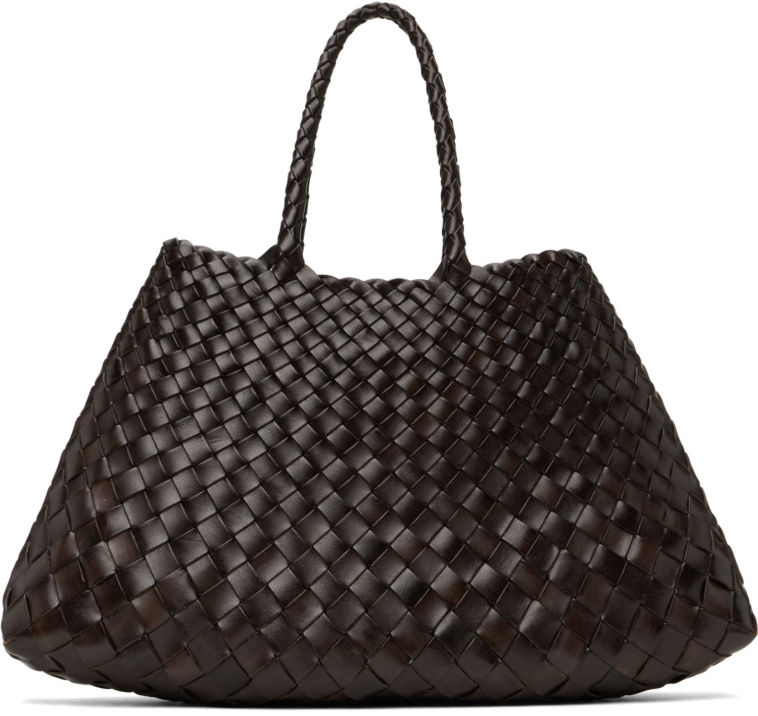 Голяма пазарска чанта Dragon Diffusion Dragon Diffusion Santa Croce Small Tote Bag Кафяво | 8893, 0