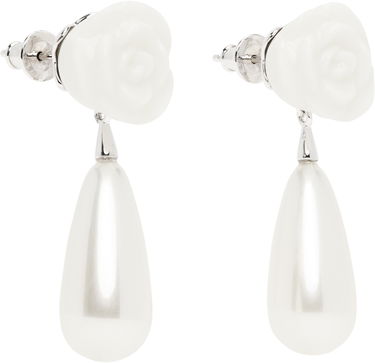 Обеци SHUSHU/TONG SHUSHU/TONG YVMIN Edition Rose Faux-Pearl Earrings Бяло | 25304WHT00DN2, 1