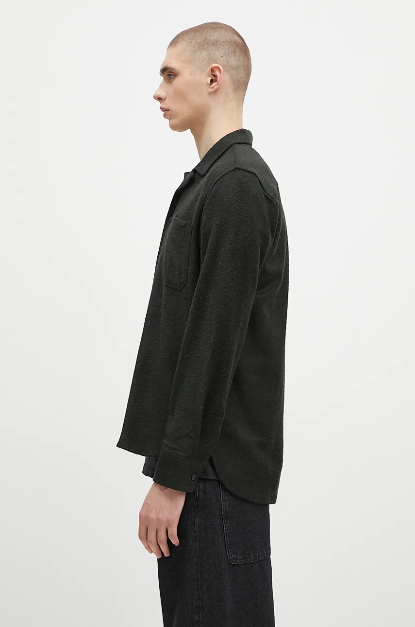 Риза Universal Works Universal Works Wool Blend Shirt, Regular Fit Зелено | 31566.FOREST, 1