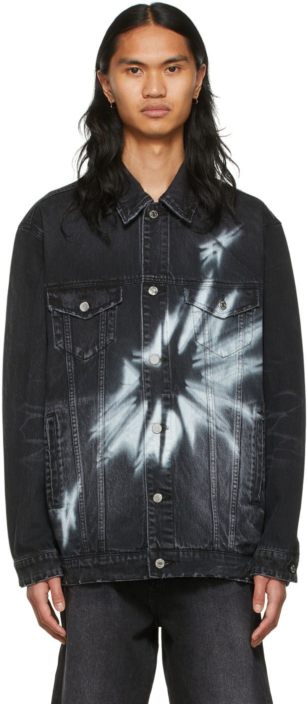 Яке We11done We11done Graphic Print Denim Jacket Черно | WD-DJ1-22-356-U-WB, 0