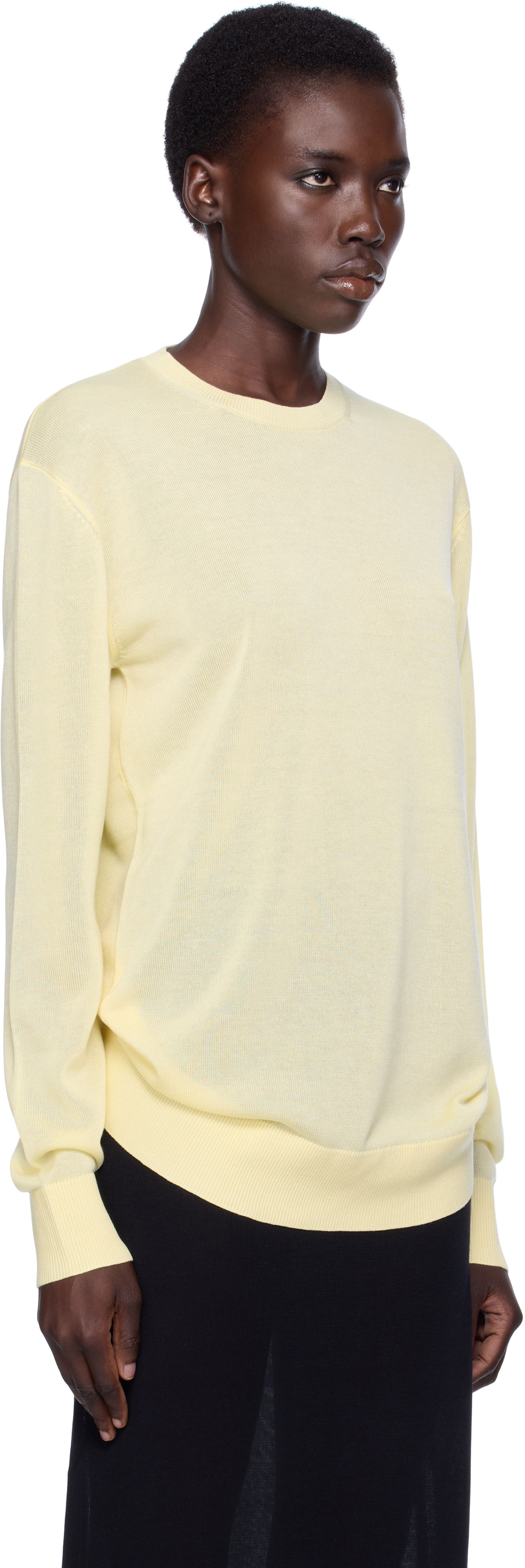 Тениска TOTEME TOTEME Knit Long Sleeve Tee Жълто | 253-WRT0604-YA0079, 1