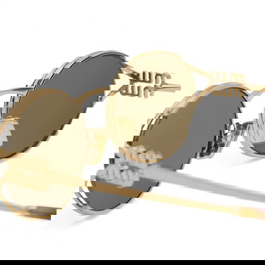 Слънчеви очила Miu Miu Elongated Oval Sunglasses with Cutout Temples Металик | 0MU-52YS-54-7OE01T, 4