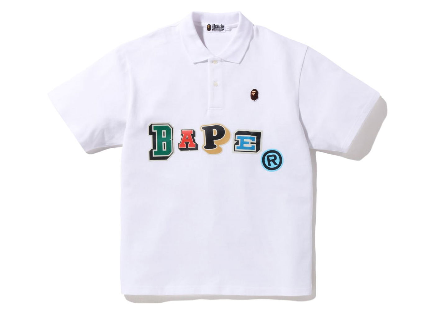 Поло тениска BAPE Multi Fonts Relaxed Fit Polo Tee Бяло | 1I30-112-001, 0