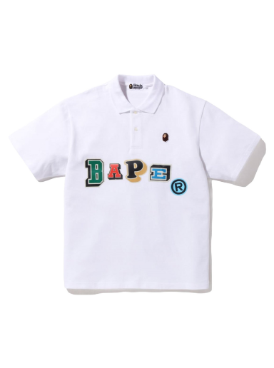 Поло тениска BAPE Multi Fonts Relaxed Fit Polo Tee Бяло | 1I30-112-001