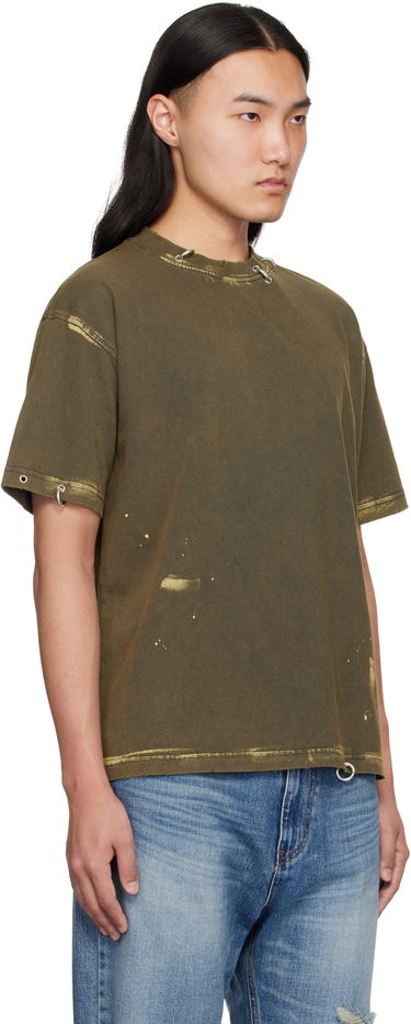 Тениска We11done We11done Pierced T-Shirt Зелено | WD-TT0-25-770-U-CH, 1