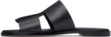 Кецове и обувки BOSS BOSS Buffed Leather Sandals Черно | 50539243, 2