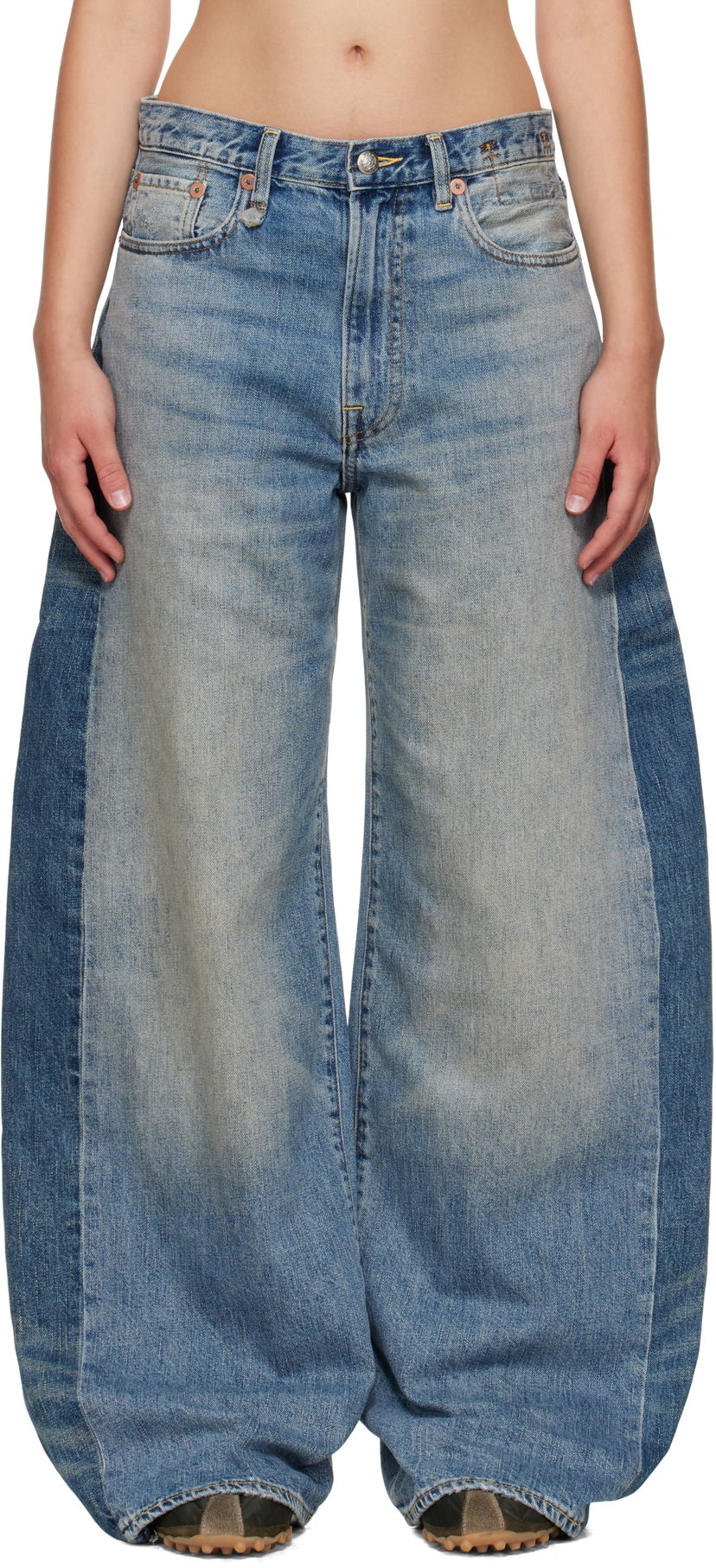 Дънки R13 R13 Insert D'Arcy Loose Jeans Синьо | R13WD192-D347A