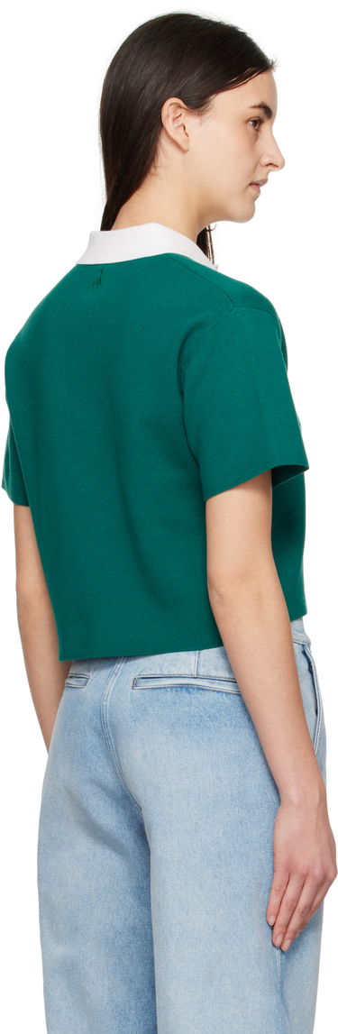 Поло тениска JW Anderson JW Anderson Cropped Knitted Polo Зелено | KW1358-YN0398, 2