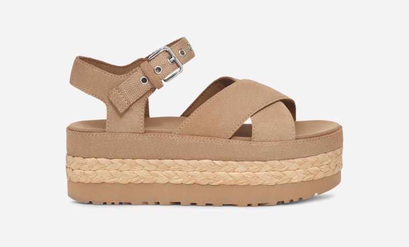 Кецове и обувки UGG Aubrey Platform Suede Sandal Бежово | 1152711-SAN, 0