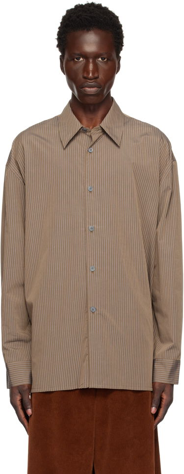 Риза Studio Nicholson Studio Nicholson Pinstripe Shirt Кафяво | STRIKE SNM - 1164, 0