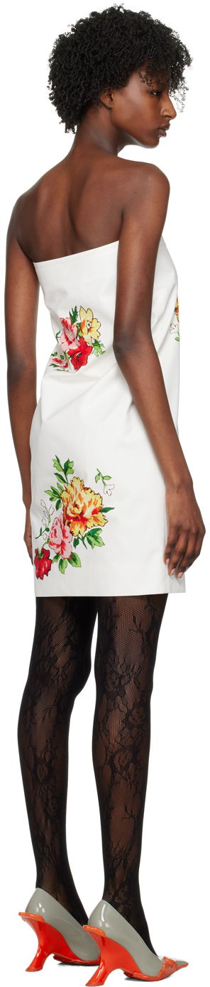 Pокля We11done We11done Printed Strapless Mini Dress Бяло | WD-OP1-23-016-W-MX, 2
