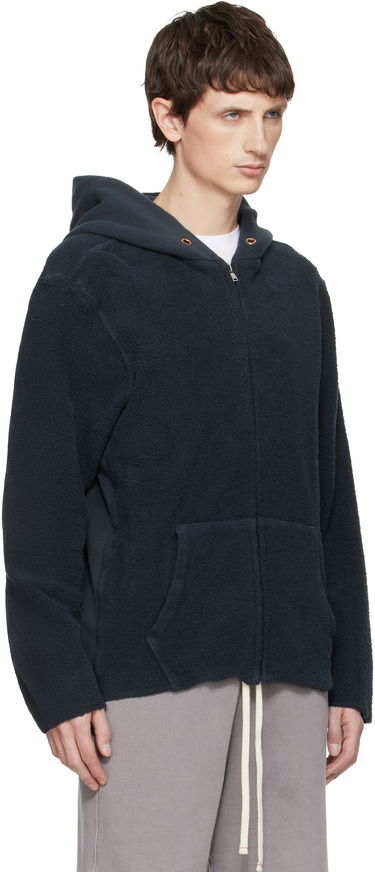 Суитчър LES TIEN Heavyweight Inside Out Raw Zip Hoodie Тъмно синьо | CF-1151-IO-PD, 1