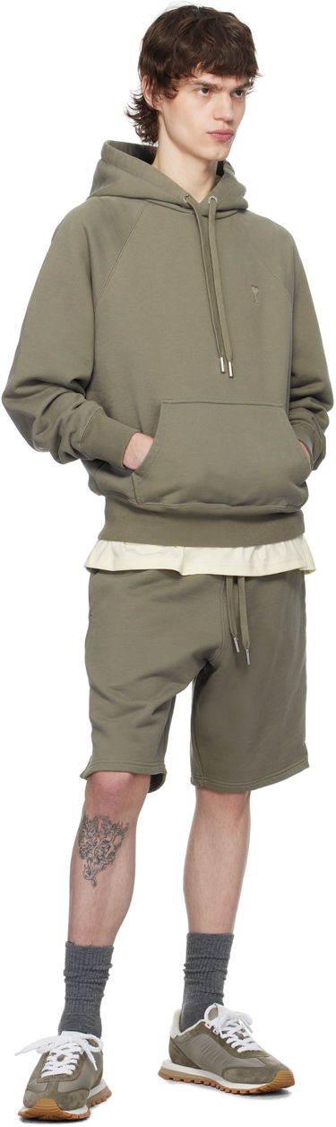 Суитчър AMI AMI Paris Ami de Coeur Cotton Hoodie Зелено | USW274.747, 3