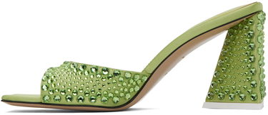 Аксесоари The Attico Attico Mini Devon Crystal-Embellished Satin Mules Зелено | 241WS772 V015T, 2