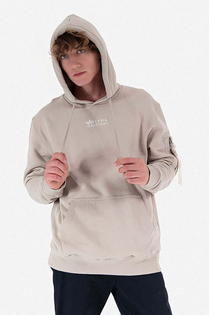 Суитчър Alpha Industries Hoodie With Application Сиво | 118350.627