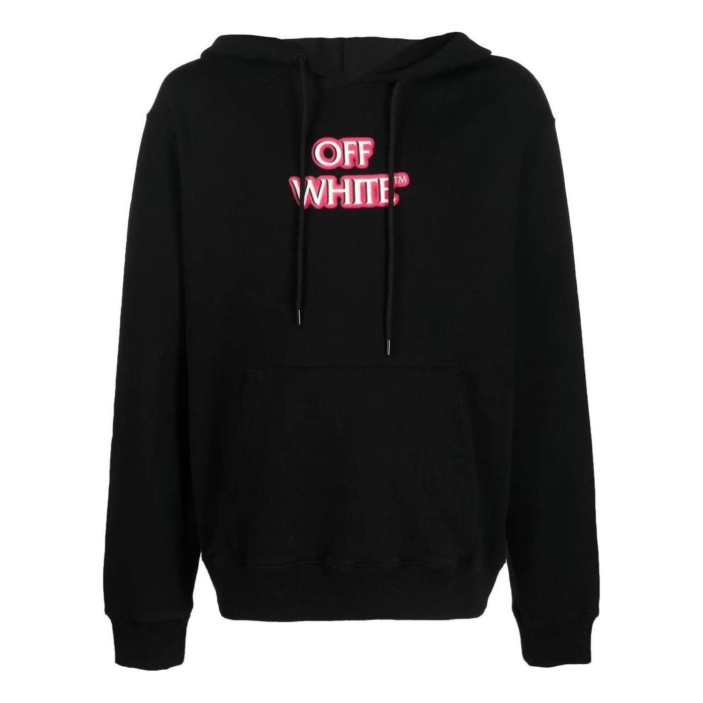 Суитчър Off-White Slogan Print Logo Hoodie Черно | OMBB097F22FLE01110301030, 0