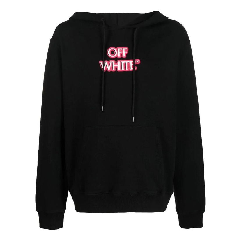 Суитчър Off-White Slogan Print Logo Hoodie Черно | OMBB097F22FLE01110301030