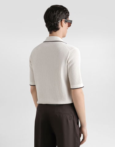 Поло тениска Dolce & Gabbana Dolce & Gabbana Knitted Polo Shirt Бяло | GXVC3ZJBCH1M2826, 2