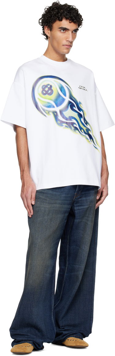 Тениска Casablanca Casablanca Flaming Tennis Ball Oversized Short Sleeve T-shirt Бяло | M-SP26-JTS-064-01, 3