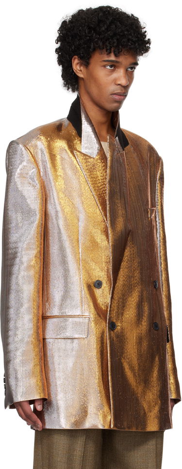 Яке Dries Van Noten Dries Van Noten Metallic Double-Breasted Blazer Металик | 251-020409-1091, 1