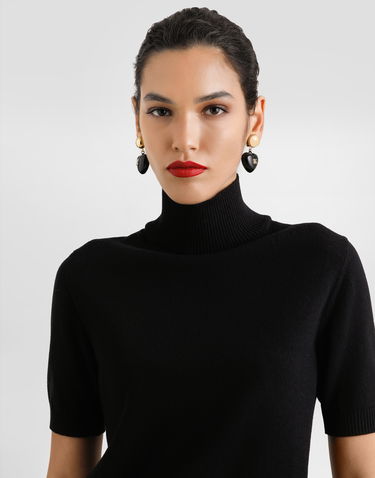 Пуловер Dolce & Gabbana Dolce & Gabbana Cashmere Short Sleeve Turtleneck Sweater Черно | FXW47ZJDVC2N0000, 3