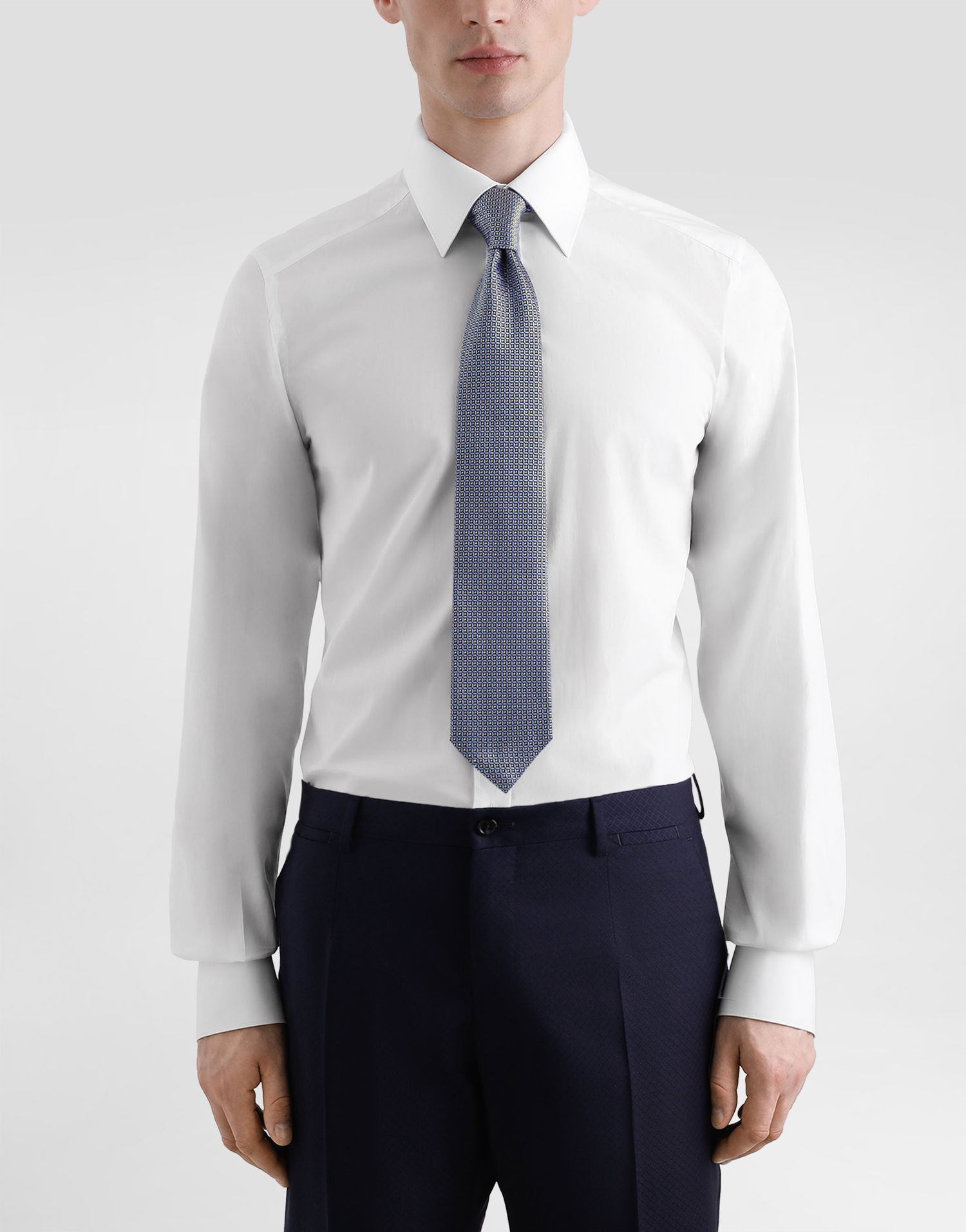 Аксесоари Dolce & Gabbana Dolce & Gabbana Micro-Design Jacquard Tie Синьо | GT147EG0JRXS9002, 1