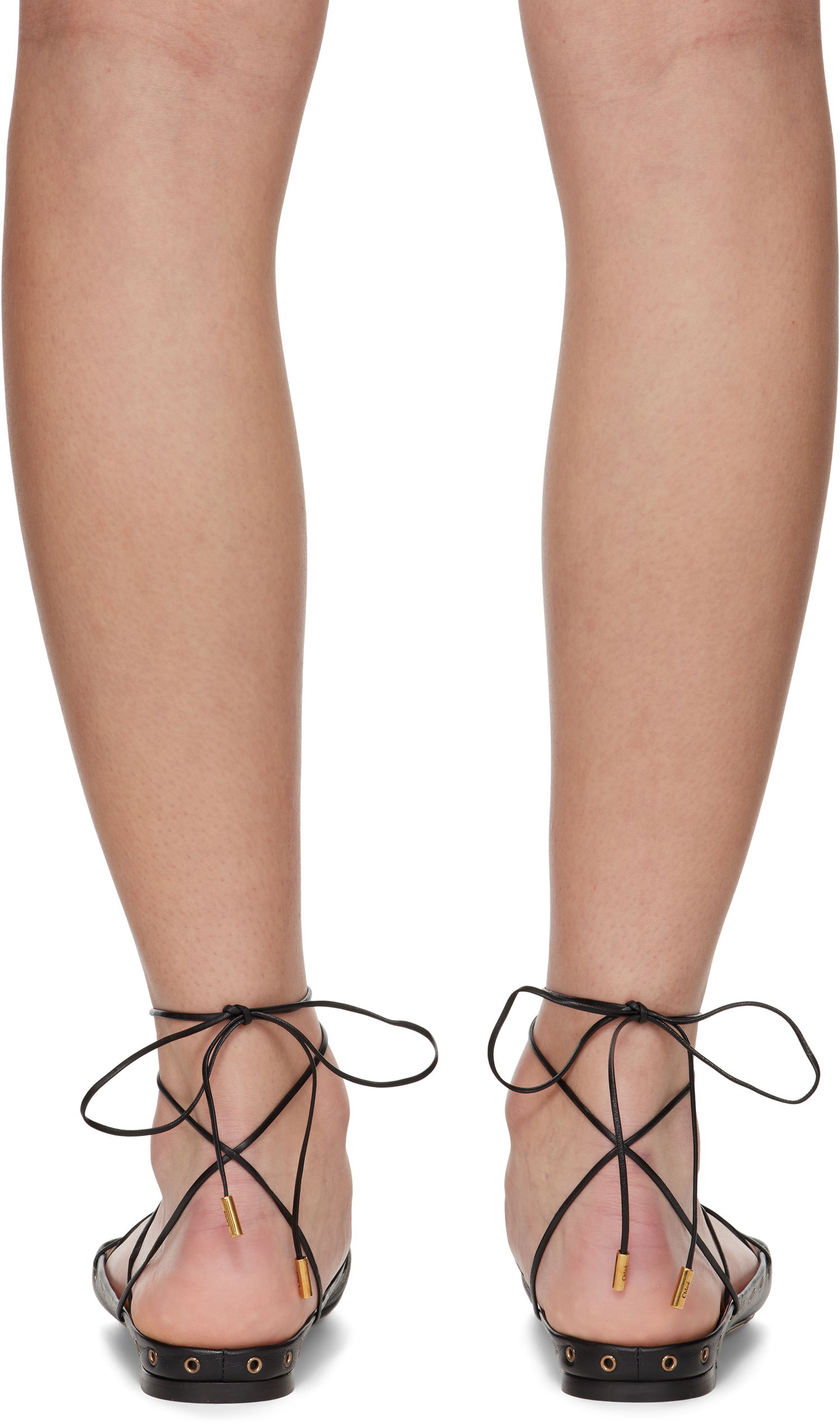 Кецове и обувки CHLOÉ Chloé 'Chloé' Ghillies Ballerina Flats Черно | CHC25U10BRI, 1