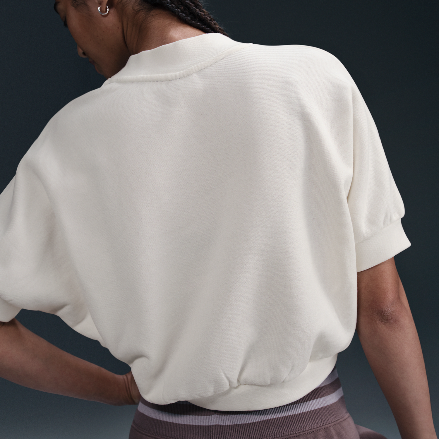 Пуловер Nike Sportswear Collection Cropped Short Sleeve French Terry Crew Бяло | HJ0224-133, 1