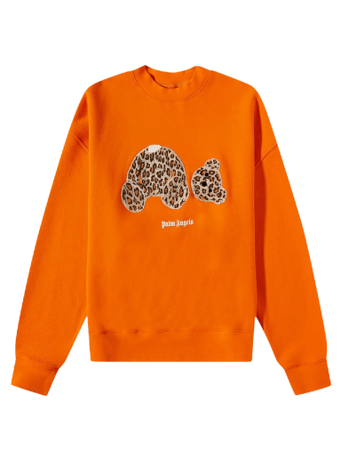 Суитчър Palm Angels PA Leopard Bear Crewneck Червено | PMBA026S22FLE0072060